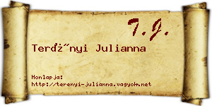 Terényi Julianna névjegykártya